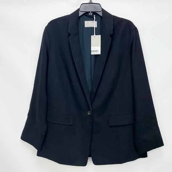 Everlane Women's The Easy Blazer Size 8 Black One Button Slim-Notch Lapel NWT - Picture 4 of 9